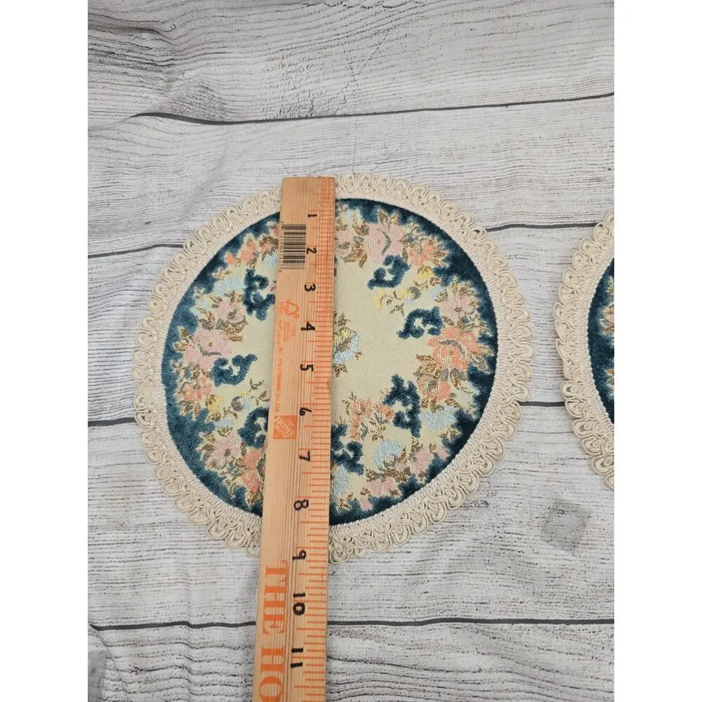 Vintage Embroided Laced Small Placemat Camelia Belgium